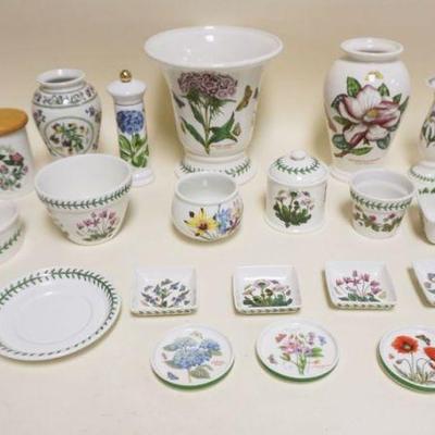 1008	PORTMEIRION BOTANIC GARDEN CHINA, 24 PIECES ASSORTED INCLUDING VASES, CANDLESTICKS, COASTERS ETC, LARGEST APPROXIMATELY 8 IN X 8 IN...
