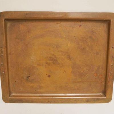 1040	JOS HEINRICHS BRONZE DOUBLE HANDLED TRAY, PARIS/NEW YORK, APPROXIMATELY 26 IN X 18 IN
