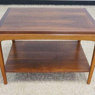 1129	MID CENTURY MODERN LANE RHYTHM WALNUT LAMP/END TABLE, STYLE NO. 997 05, APPROXIMATELY 21 IN X 30 IN X 21 IN H
