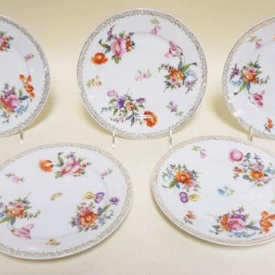 1027	BAVARIAN HAND PAINTED FLORAL PLATES Z.S. & CO, 5-8/14 IN
