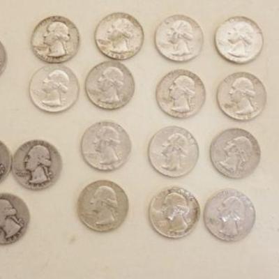 1104	SILVER QUARTERS, 29 - 1964, 62, 63, 54, 41, 42, 43, 45

