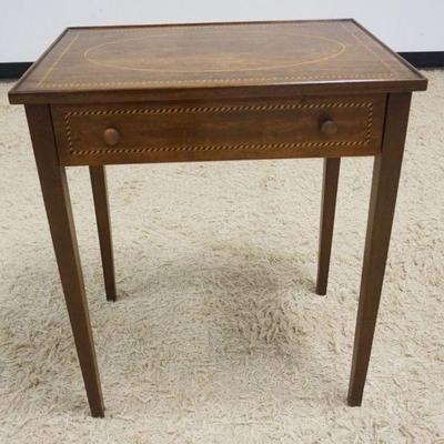 1157	BANDED WALNUT 1 DRAWER STAND, APPROXIMATELY 24 IN X 18 IN X 27 IN H
