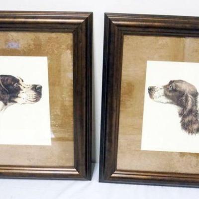1053	2 FRAMED AND MATTED DOG PRINTS, EACH APPROXIMATELY 12 IN X 19 IN
