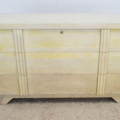 1138	MODERN STYLE LANE CEDAR CHEST WITH DRAWER AT BASE, BLEACHED FINISH, APPROXIMATELY 43 IN X 19 IN X 27 IN H
