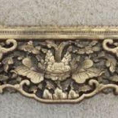 1175	ASIAN PIERCED AND CARVED GILT WOOD WALL HANGING, APPROXIMATELY 80 IN X 9 IN H
