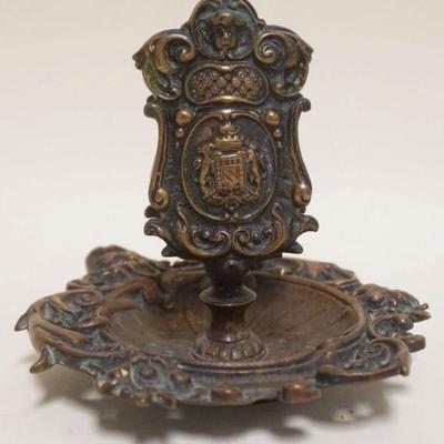 1091	VICTORIAN BRASS MATCH HOLDER, BERNARD & FRANK, NEW YORK, APPROXIMATELY 5 1/2 IN H
