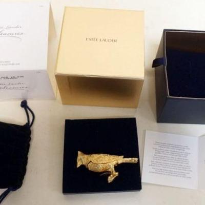1207	ESTEE LAUDER PLEASURES *GOLDEN BIRD* SOLID PERFUME 
