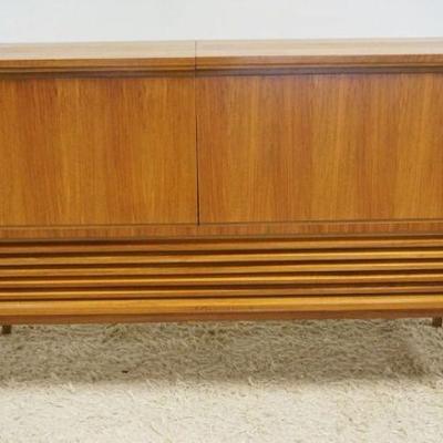 1125	DANISH MODERN TEAK STEREO CONSOLE WITH A TELEFUNKEN RECORD PLAYER AND TELEFUNKEN MULTI BAND RADIO WITH FM, APPROXIMATELY 55 IN X 16...