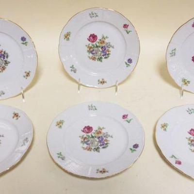 1031	EUROPA *BANQUET* FLORAL DECORATED PLATES, 6-APPROXIMATELY 8 IN

