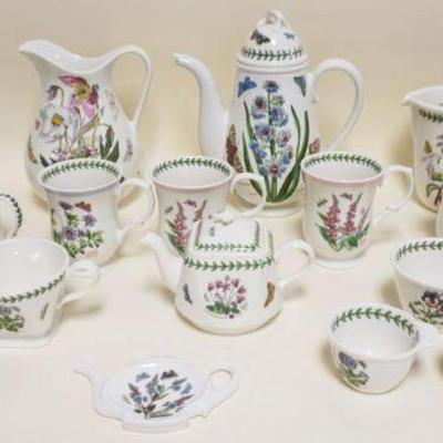 1001	PORTMEIRION BOTANIC GARDEN CHINA, 19 PIECE GROUP ASSORTED, TEAPOT, CREAMER, PITCHER, MUGS, ETC
