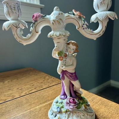 Antique Dresden Schierholz German Porcelain Candelabra