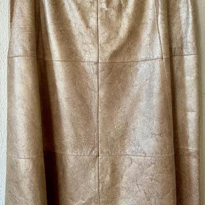 Vintage Chanel Calfskin Skirt With Silk Lining Ladies Size 44 