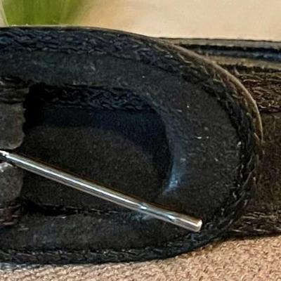 Yves St. Laurent Black Suede Leather Belt Ladies Large 2243