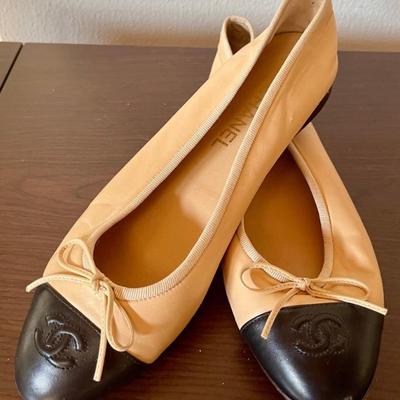 Authentic Chanel Made In Italy Ballet Slippers Ladies Size 41