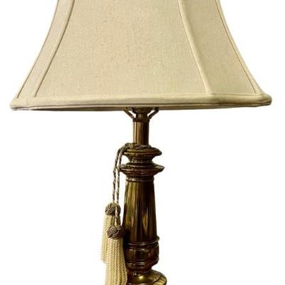 Vintage 27" Solid Brass Base Table Lamp (As Is)