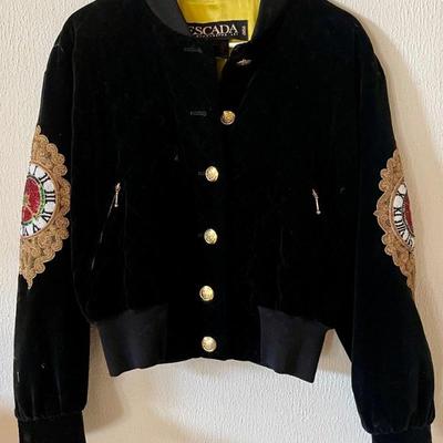 Vintage Escada By Margaretha Ley Tufted Velvet - Seed Bead & Sequin Ladies Jacket Size M