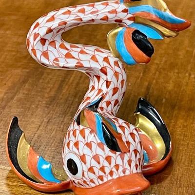 Herend Rust Fishnet Koi Fish Hand Painted Hungary No. 286