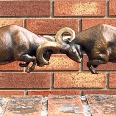 Dawn Weimer " Rocky Mountain Rumble " 17 Inch Bronze With Wood Base 2001