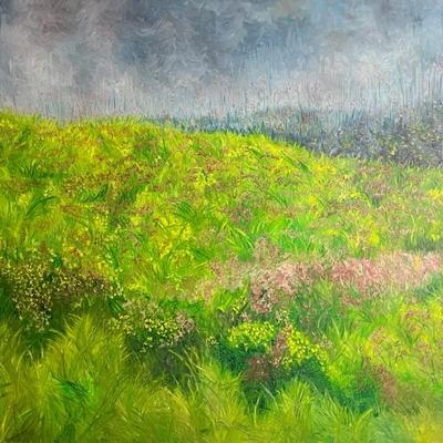 Large Original Signed LeFevre Landscape Oil On Canvas 1980's