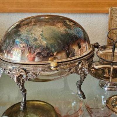 Fine Silver Plate Roll top Server
