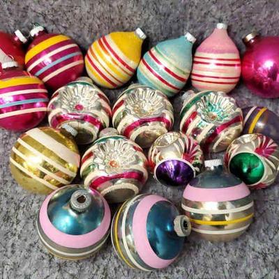 Vintage shiny brite glass christmas ornaments