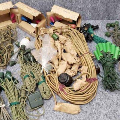 Antique and mid century christmas c6 light cords and bulbs