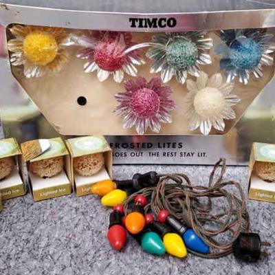 Vintage timco frosted bulbs and christmas lights ice ball bulbs