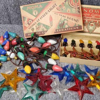 Vintage noma c9 christmas lights and bulbs reflectors