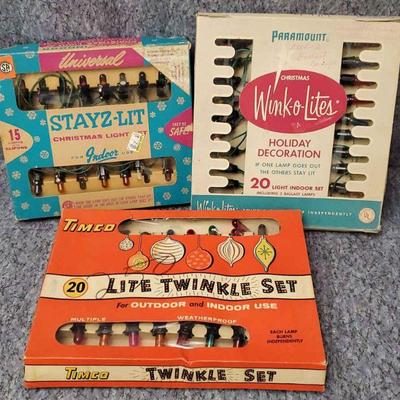 Vintage timco paramount and stayz lit christmas lights