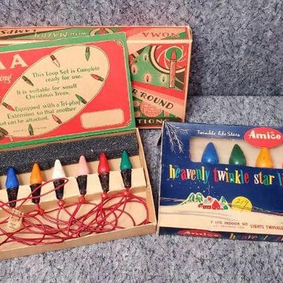 Antique noma and mid century amico christmas lights
