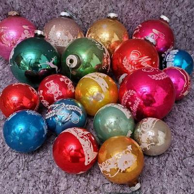 Vintage shiny brite glass ball ornaments