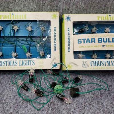 Vintage radiant spun glass star bulb christmas lights