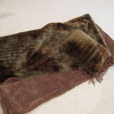 Faux fur throw and matching pillow