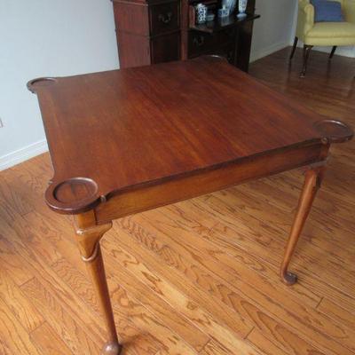 Nice card playing table with built in "coasters"