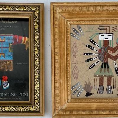 Navajo Sand Painting And A Nambe Trading Post Framed Post Card