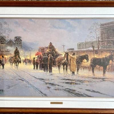 G. Harvey Signed Limited Edition Santa Fe End Of The Trail 250 Of 1000 With COA