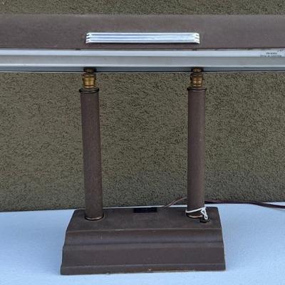 Vintage Brown Double Column Industrial Lamp 