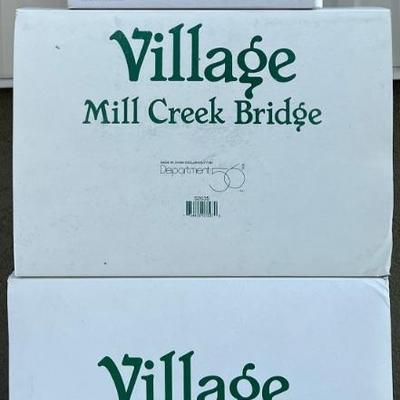 Department 56 Village Mill Creek - Bridge, Park Bench, And Pond