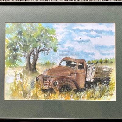 Mary Landis Original Signed Watercolor In Frame