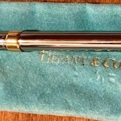 Tiffany & Co Gold & Silver 5 Inch Pen With Blue Tiffany Bag 