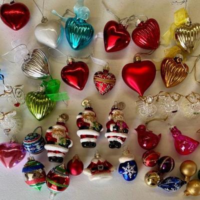 Lot Of Vintage Glass Holiday Ornaments - Art Glass, Mercury, Light Up Angels, Birds, And More