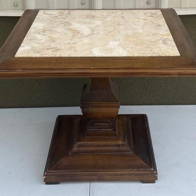 16" Marble Top Pedestal Table 