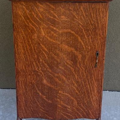 Antique Oak Music Cabinet (as Is)