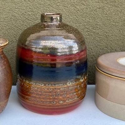 Studio Pottery Vase Signed, HD Vase, Covered Pottery Dish