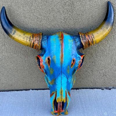 Resin Painted Steer Skull With Horns Hobby Lobby