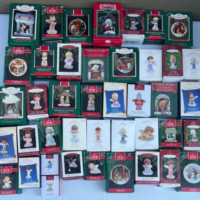 Large Lot Of Assorted Hallmark Keepsake Ornaments With Boxes, Primarily Angels