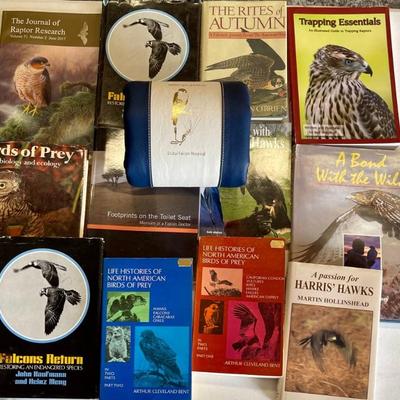 Lot Of Falcon, Hawks, And Birds Of Prey Books, And Dubai Hospital Arm Rest