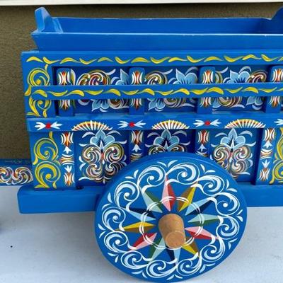 Vintage Costa Rican Folk Art Bar Cart