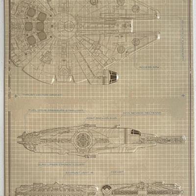 Star Wars Millennium Falcon 11.5" X 18" Metal Wall Sign 