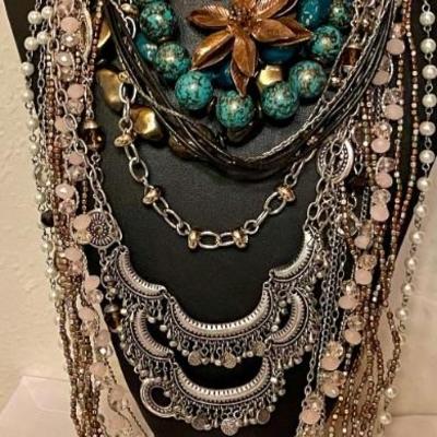 Collection Of Statement Necklaces - Faux Pearls - Beads - Premiere Jewelry - Avon & More 